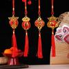 Red Lucky Hanging Lanterns Mini Chinese New Year Lantern Decoration with Tassel for Spring Festival Wedding Party Decor