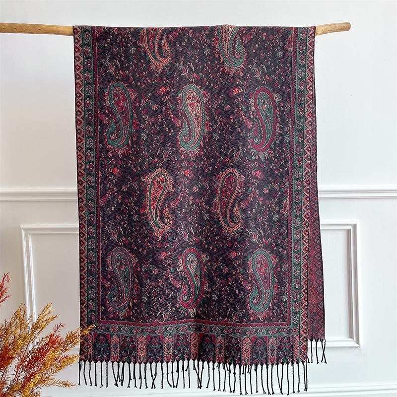 Pashmina Winter Hijab Scarf Long Muslim Cashmere Shawl Female Foulard Soft Turban Head Wraps for Women Headband Poncho Stoles