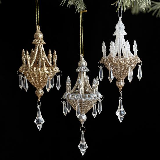 Блестящее украшение-люстра 7 дюймов, сверкающая акриловая люстра, елочные украшения с искусственными кристаллами для елок, дверей, праздничного домашнего декора