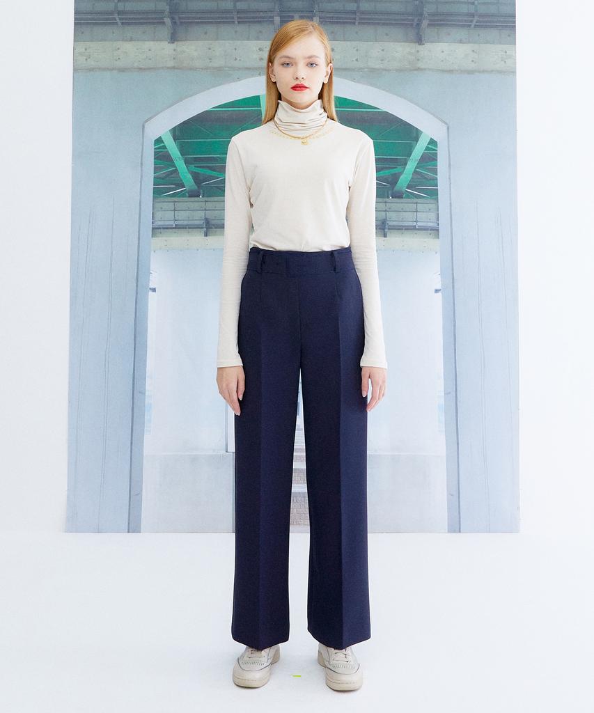 THE STUDIO K Embroidered Necklace Turtleneck Top_Ivory