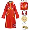 Egghead Island Costume Monkey D Luffy Robe Cosplay Costume 163 Luffy Jacket Coat Hat Outfit Halloween Suit