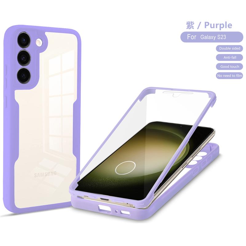 Прозрачный чехол из ТПУ с полной защитой на 360 градусов для Samsung Galaxy S23 Plus S22 Ultra S21 FE A13 A33 A53 A14 A54 A32 A12 с мягкой передней пленкой