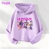 K-POP Devil Hunter Fashion Purple Children's Hoodie Super Comfortable Neutral Cartoon Hoodie