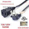 UL Certified US 2-Pin Extension Cord NEMA 1-15P/1-15R