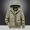 Autumn and Winter New Men's Elastic Jacket Hooded Windproof Breathable Large Size Removable Hat Men's Casual Jacket Jacket