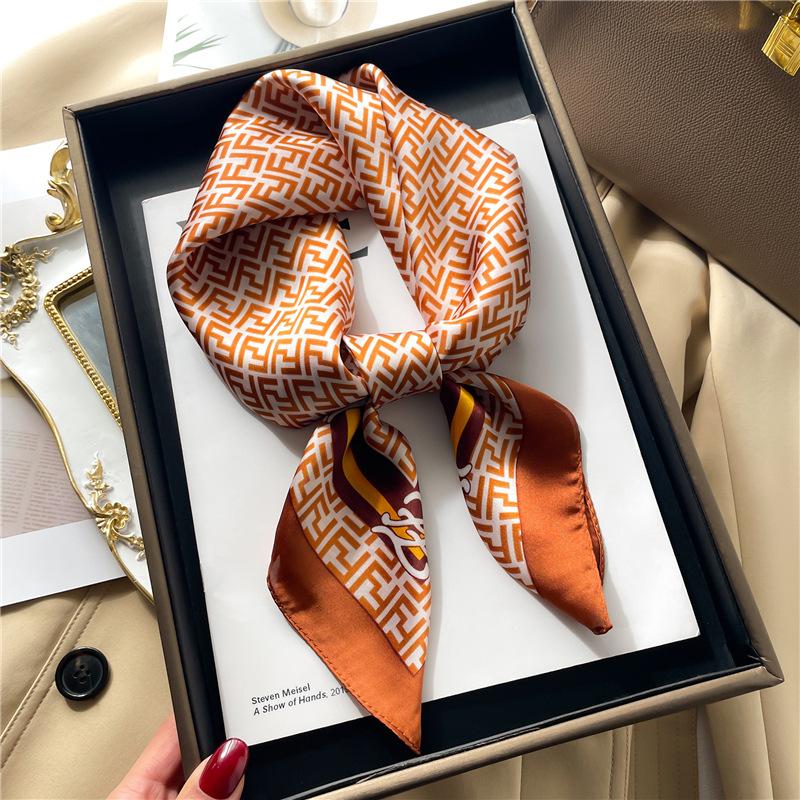 70 * 70cm New Silk Small Square Scarf For Women'S Neck Protection Professional Scarf Versatile Hair Tie Headscarf Scarf