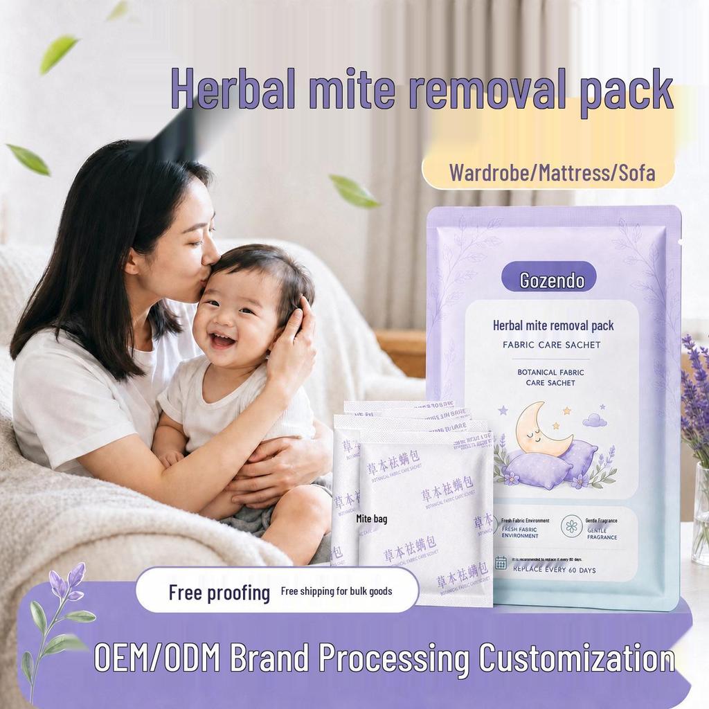 Mugwort Herbal Mite Removal Sachet for Home, Bedding, and Wardrobe - No Wash or Sun Needed