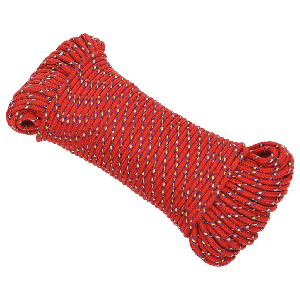 Vidaxl Linka Żeglarska, Czerwona, 5 Mm, 25 M, Polipropylen