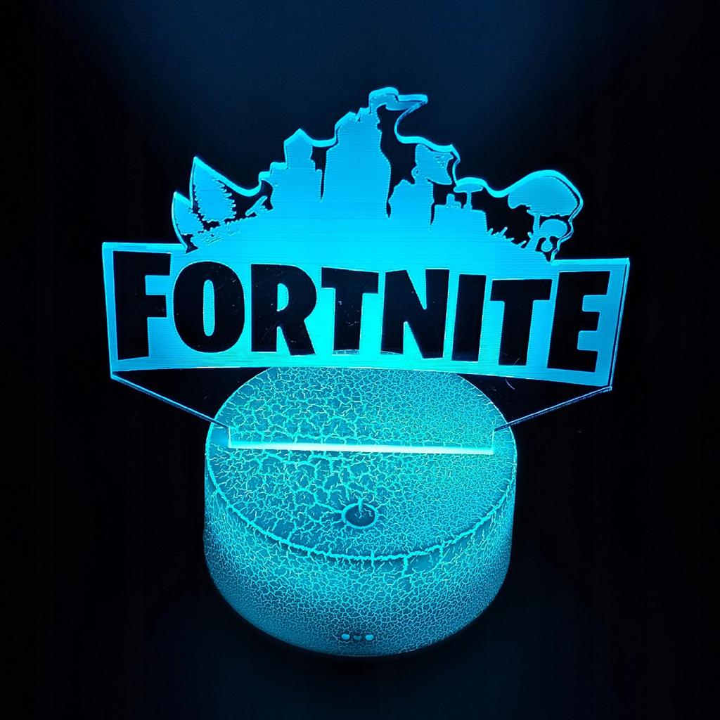 Fortnite Battle Royale Led 3D Night Light For Kids + Remote Control