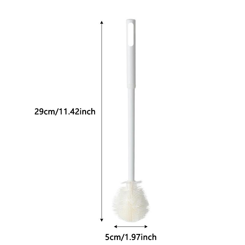 New Silicone Cup Brush Folding Brush Head Long Handle Cup Scrubber White Kitchen Multifunctional Cleaning Tools Wineglass Bottle