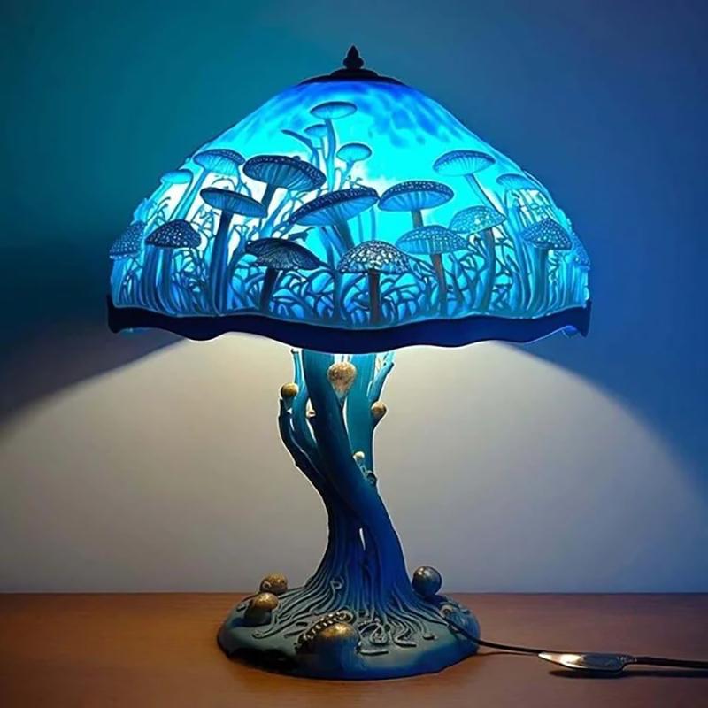 Magic Colorful Mushroom Lamp Decoration Ornaments Home Usb Connection Light Bulb Design Mushroom Dark Table Lamp Decoration
