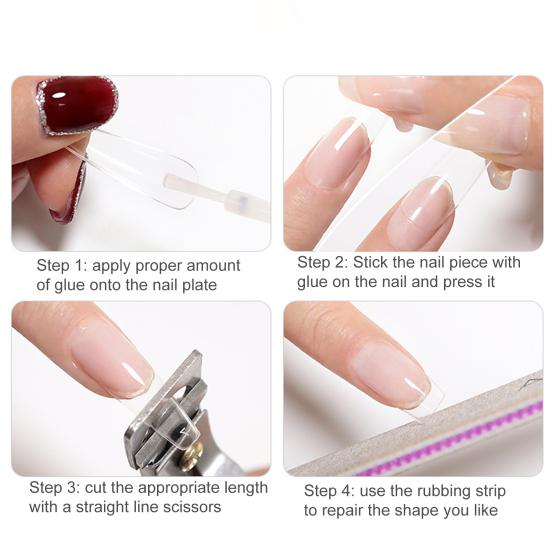 7g Nail Liquid Glue Fast Drying Safe Ingredients Strong Stickiness No Odor Extend Nails Lightweight Fake Nails Adhesive Rhinestones