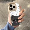 Phone case: 2D flat lambskin suitable for iPhone 18 17 16 15 14 13 Pro film protective case,little black cat, Christmas and Halloween gift