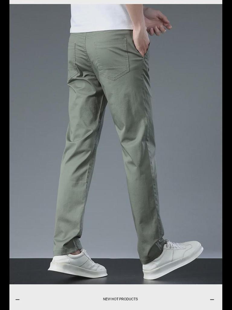 2023 Мужские высококачественные узкие эластичные повседневные брюки — модный, универсальный деловой стиль
