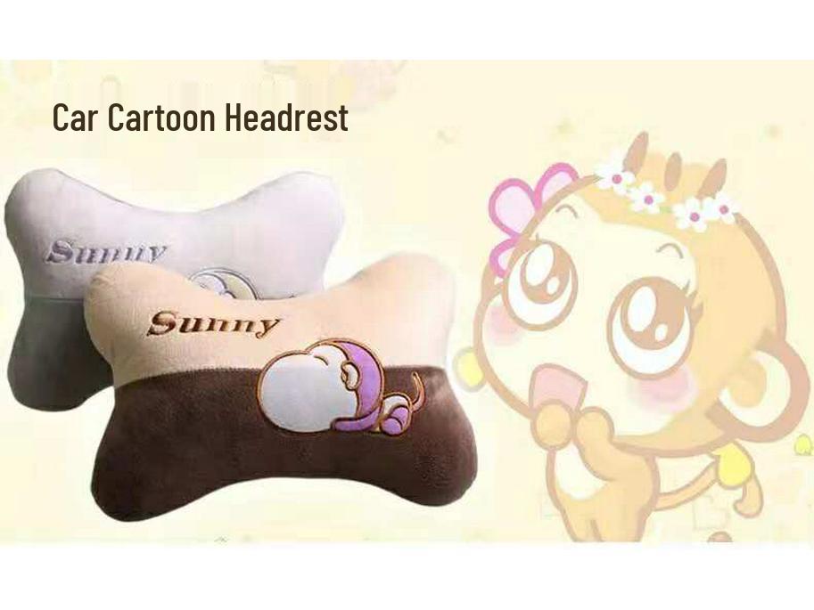 Car Neck and Lumbar Support Pillow Set – Cute Cartoon Design