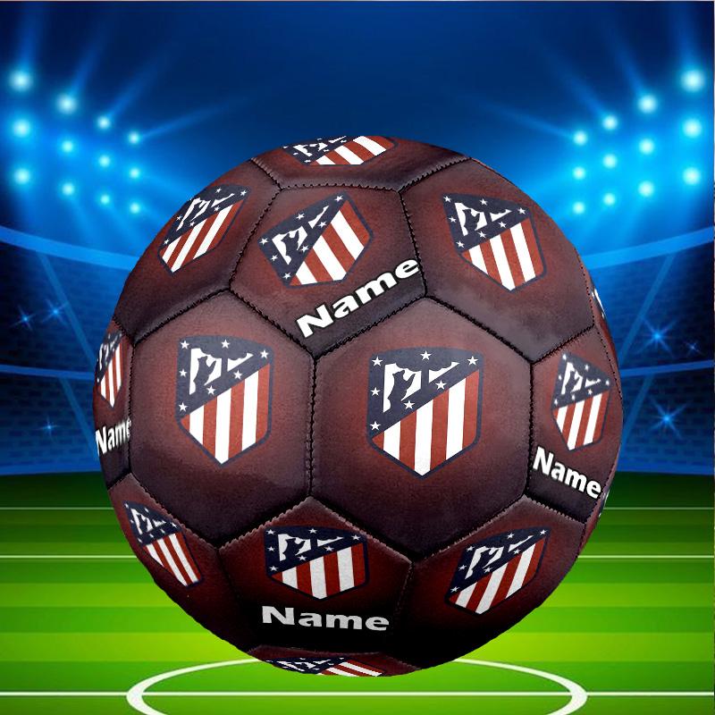 Custom Name Personalized Atletico Madrid-A Print Size 5 Soccer Ball Training & Match Football, for Team, Kicking, Gift for Football Enthusiasts