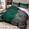 Ireland Rugby Printed Bedding Set Custom Name Text 1 Duvet Cover 2 Pillowcases For Bedroom