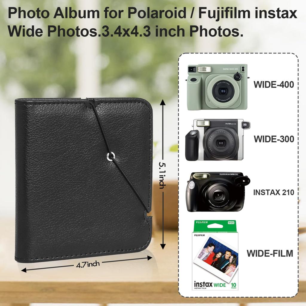 Rieibi FUJIFILM Instax Cute Instax Compatible with Polaroid Instax Instax Album Inch Holds 28 Can Also Store Business Cards and Cash PU Album for