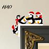 Decorative Corner Sign Christmas Door Topper Decoration, Wooden Holiday Frame Sign, Cute Funny Gift Ideas Snowman Santa Claus Penguin Decor