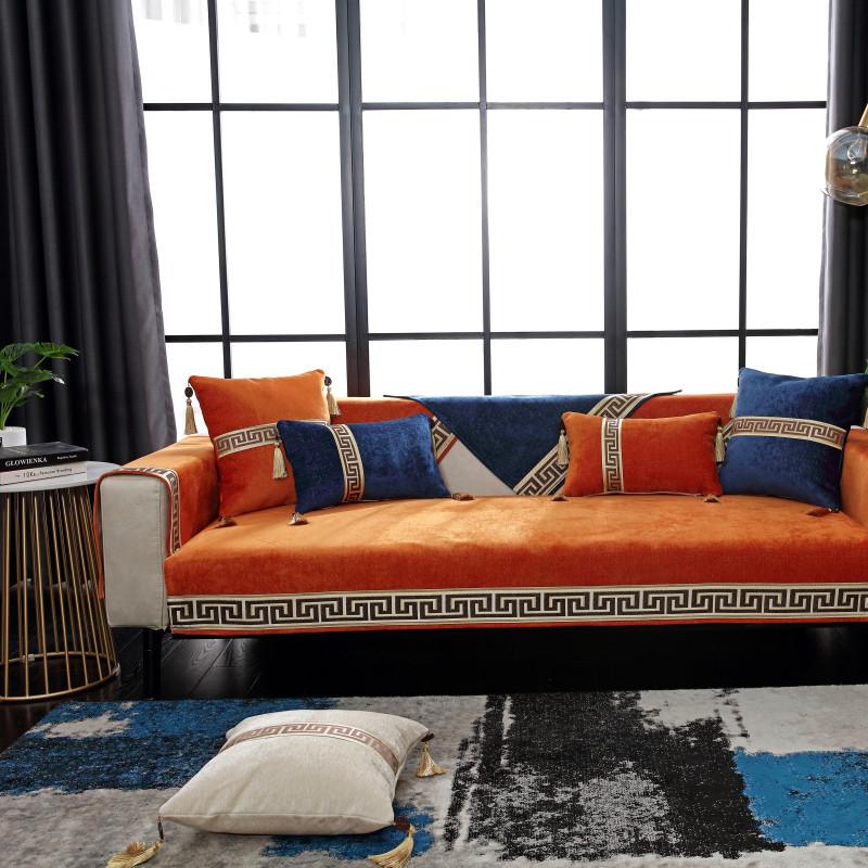 Four Seasons New Chinese Chenille Диванная подушка Современная простая однотонная диванная подушка Полотенце