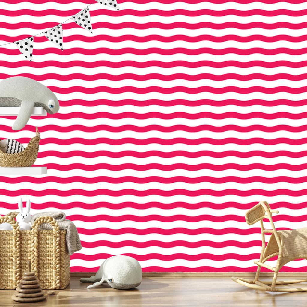 Wallpaper Stripes white and pink, powder pink background for living room and bedroom 50x1000
