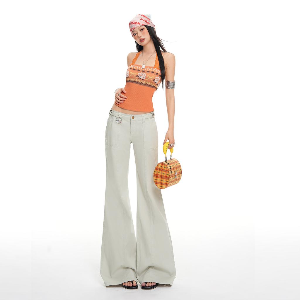 American Spice Girl Micro Casual Pants Women's Summer New Low Waist Loose Drop Skinny Versatile Flared Pants