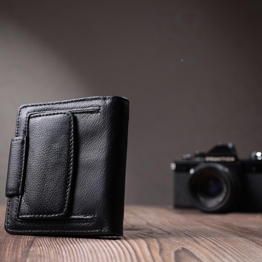 Vertical Wallet for Women Made of Genuine Leather ST Leather 22701 Black