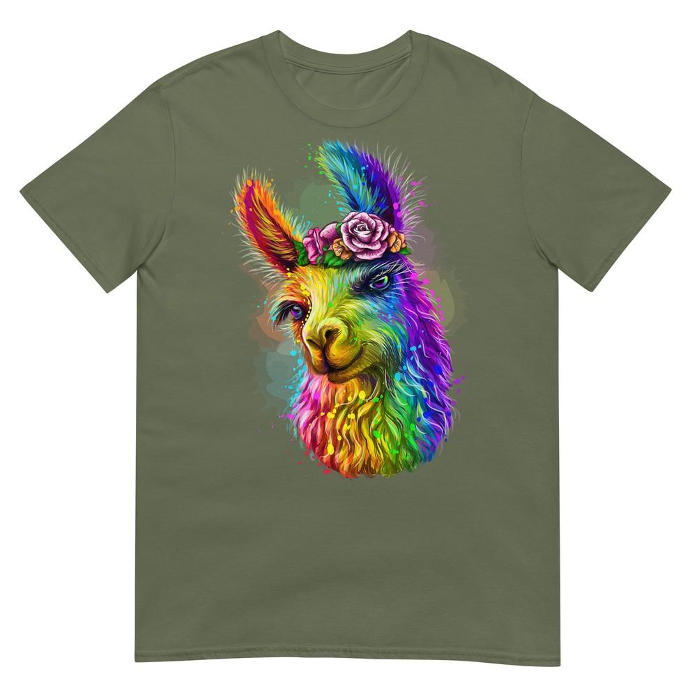 Cute Llama Mom For Llama Lovers Colorful Art Llama Unisex TShirt