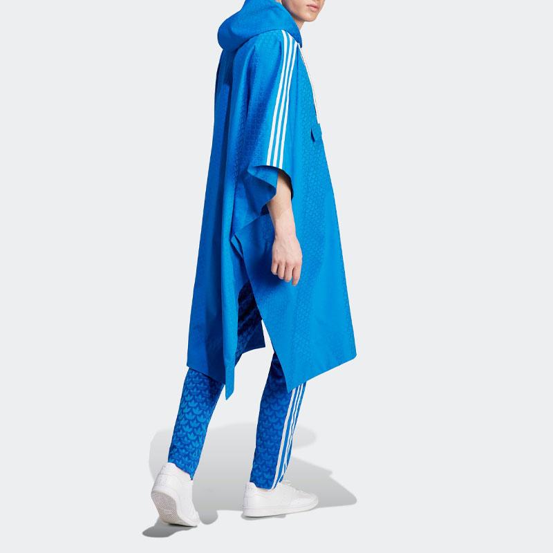 adidas Мужская куртка Originals SS23 Adicolor 70s Retro Series Monogram Poncho, ярко-синяя IP6977