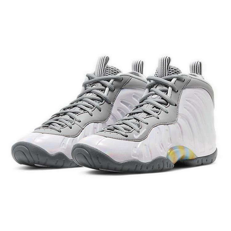 Nike Little Posite One Grade School 'Rainbow Pixel' (Unisex) Light Smoke Grey Kids' Basketball Shoes CU1054 001