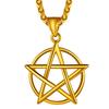 Pentagram Star Necklace Pendant for Accessory [Richsteel] Men, Gold, Hypoallergenic, Simple, Stylish, Amulet,
