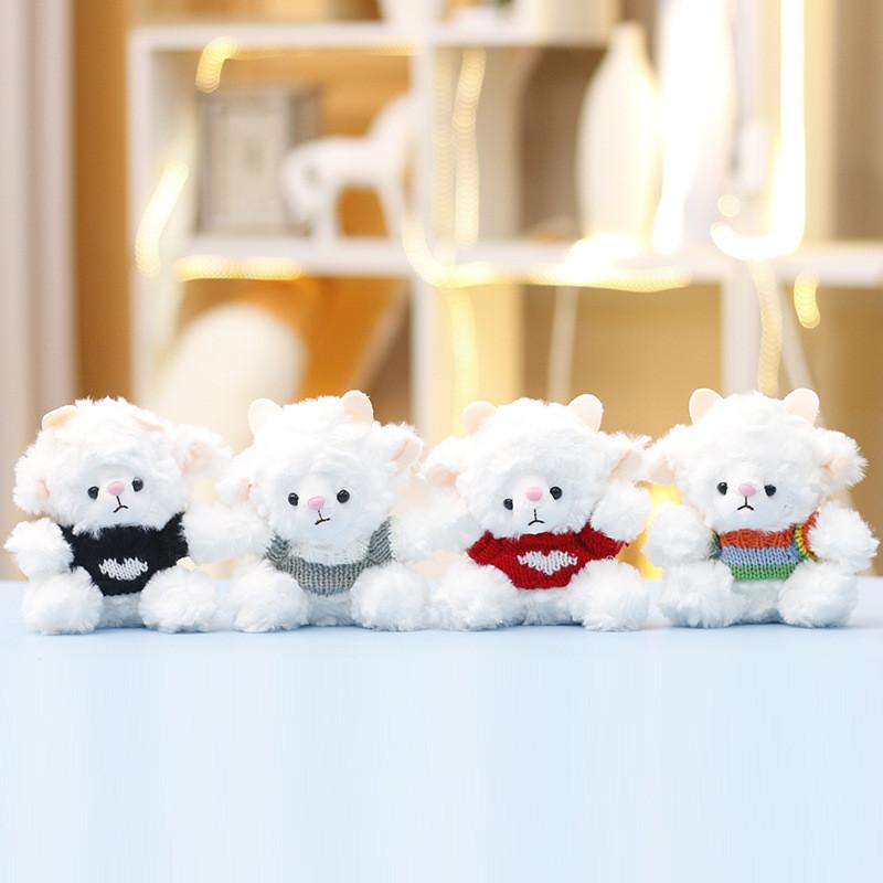 Wear Sweater Sheep Plush Keychain With Soft Short Pile For Girls Bag Decor And Gift
