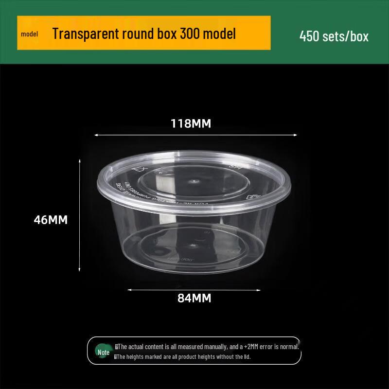 ZISIZ Disposable Transparent Round Meal Prep Bowls with Lids