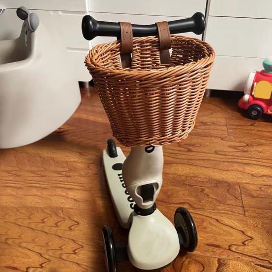 Велосипедная корзина большой вместимости, прочная, грузоподъемная, универсальная, простая в установке, плетеная вручную, имитация ротанга, велосипедная