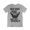 Great Beard Great Responsibility Mens T-Shirt Movember Birthday Eco Gift
