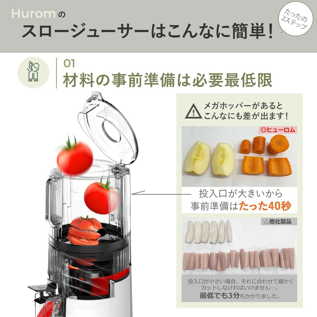 Hurom Медленная соковыжималка H70ST серии Медленный холодный отжим Легко для легкого свежего кишечника Устойчив к бесшумному двигателю (Титановый серый) Соковыжималка, Соковыжималка, Миксер,