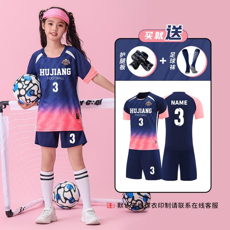 Kids Soccer Jersey Set Youth Training Match Uniforms Team Sport Shirts Shorts Custom Name Number