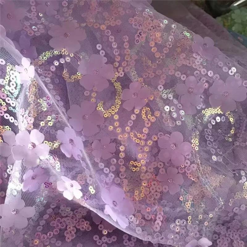 1 ярд 130 см ширина мягкая тюль кружевная ткань тюль ткань по ярдам цветочная вышивка сетчатая кружевная ткань для самостоятельного дизайна одежды платья