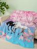 Flannel Pastoral Animal Horse Blanket Crystal Fleece Blanket Spring and Autumn