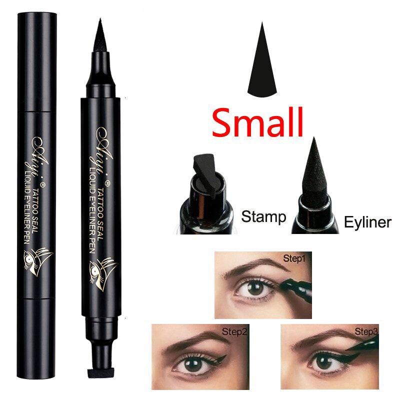 2 In 1 Waterproof Liquid Sealed Eyeliner Sealed Eyeliner Pencil Seal Stamp Long Lasting Double Head Eyeliner Pencil Sexy Eye Makeup Cosmetic