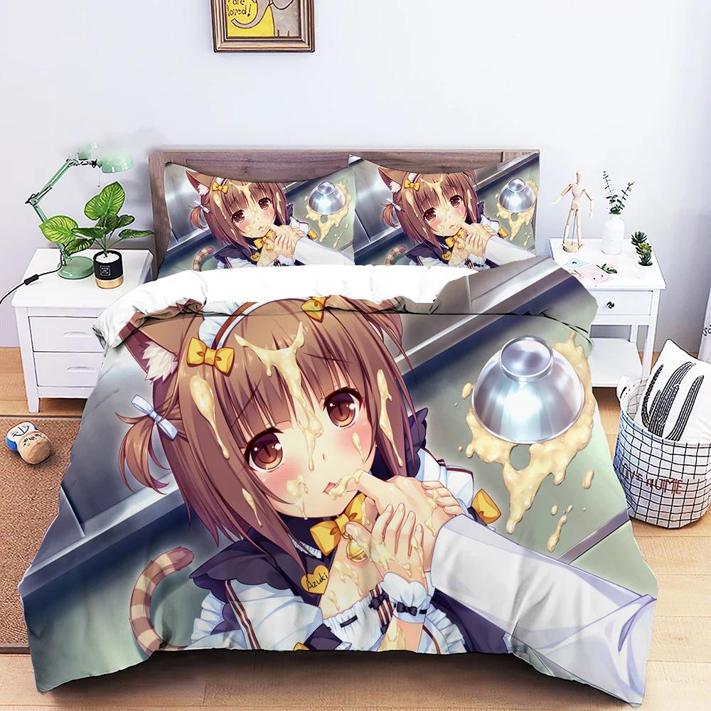 Новый 3D-принт аниме Nekopara сексуальная девушка комплект постельного белья мальчики девочки близнецы размер Queen пододеяльник наволочка кровать дети взрослые домашний текстиль