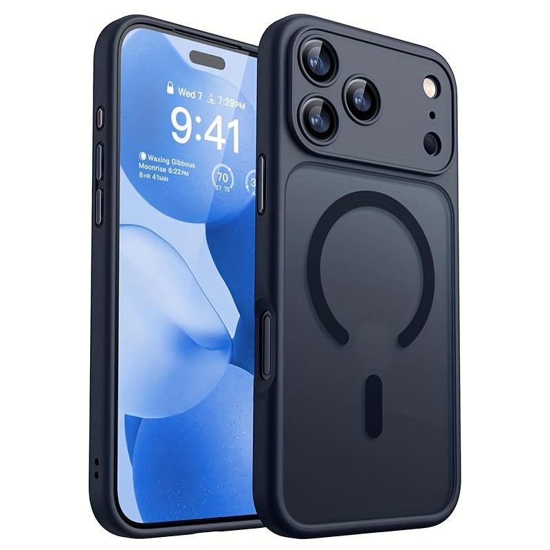 Магнитный полупрозрачный чехол для телефона для iPhone 17 16 Pro Max Для Magsafe Ударопрочный матовый чехол для iPhone 15 14 17 Pro Max
