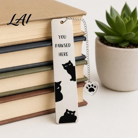 Подарок для книголюбов Милая кошка Закладка для книг Забавная металлическая закладка для страниц с креативными долговечными цитатами Закладка из нержавеющей стали Любитель читателей Защита от ржавчины