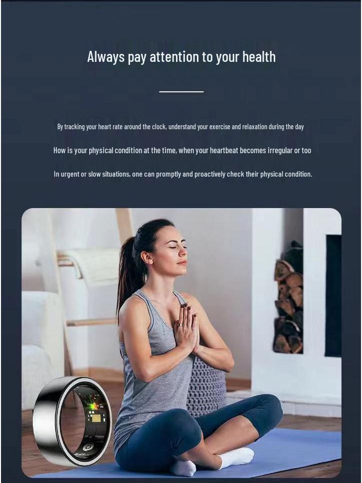 Умное кольцо: Монитор сердечного ритма, кислорода в крови, сна и стресса с дистанционным управлением камерой и водонепроницаемым дизайном