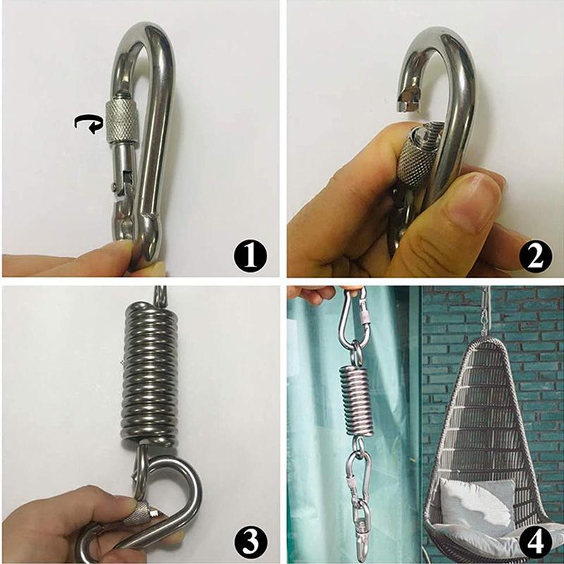 Сверхпрочные подвесные кресла Пружины для гамака Пружины из нержавеющей стали Пружинная катушка Качели Уличный гамак Торсионная подвесная пружина с крюком