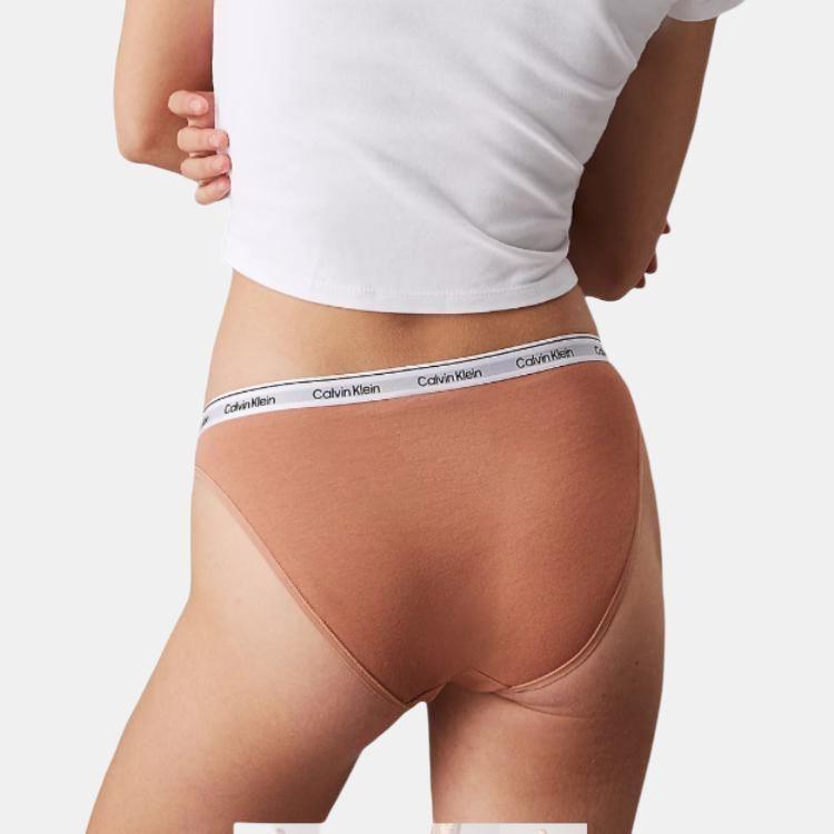 Calvin Klein Трусы бикини треугольной формы со средней посадкой и надписью Женское нижнее белье Медно-коричневый 000QD5044E-PON
