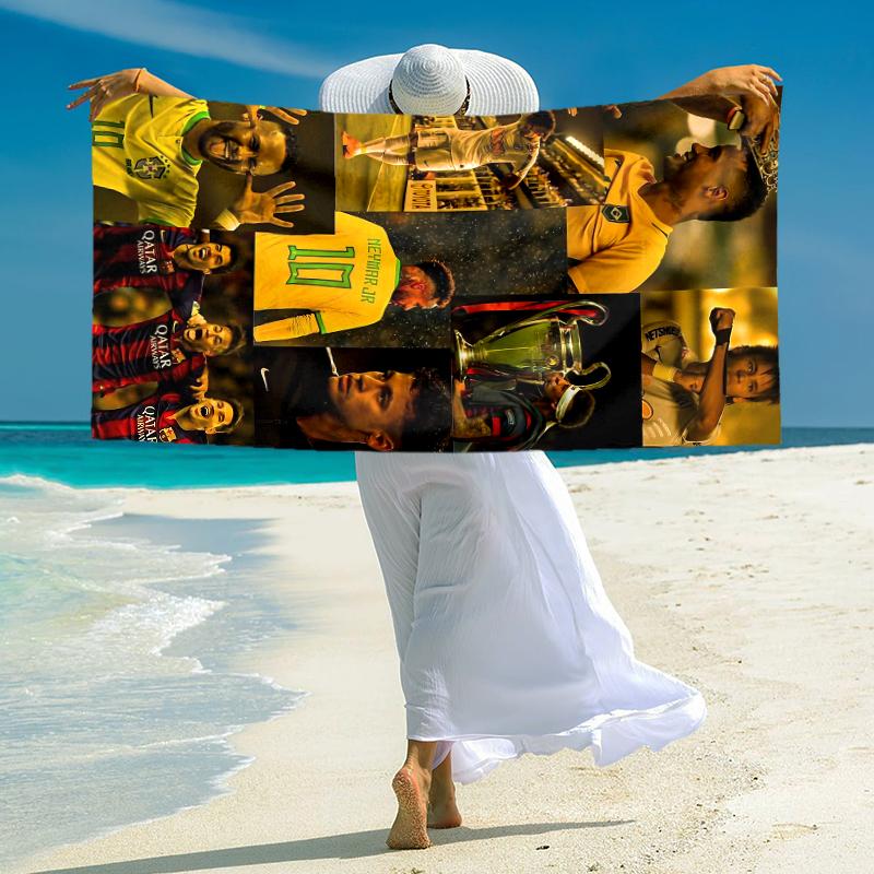 1pc Football Stars Celebration Microfiber Quick Dry Beach Towel Absorbent Soft Oversized Sand Free Towel for Travel Pool Gym Swimming Yoga 20a112