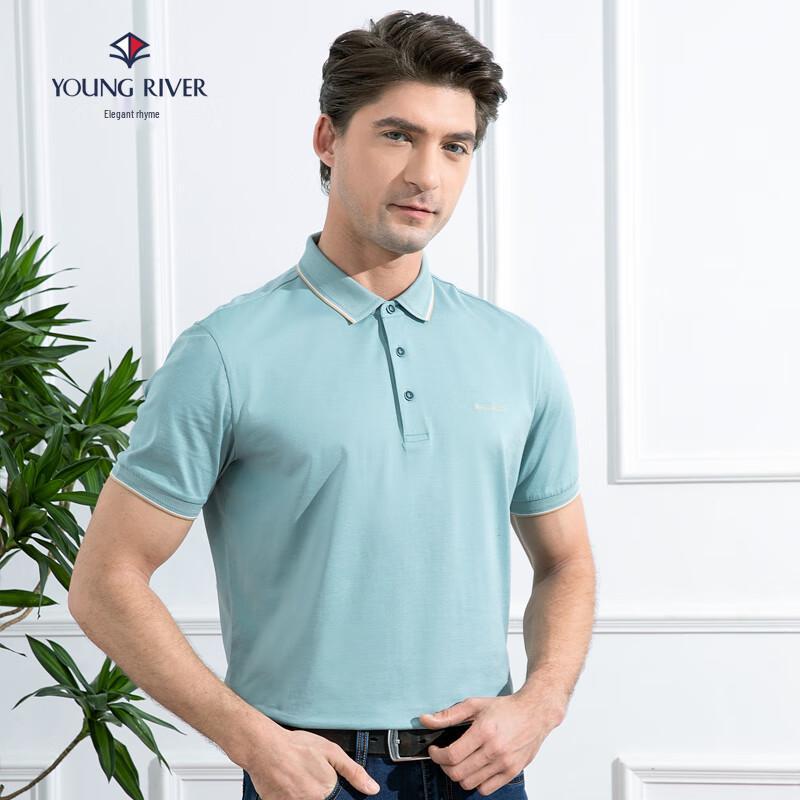 Мужская рубашка-поло с коротким рукавом в стиле business casual
