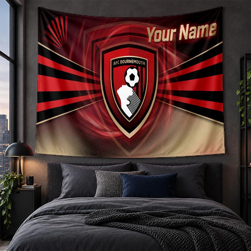 Personalized Tapestry Wall Hanging Bournemouth Football Pattern Art Background Cloth
