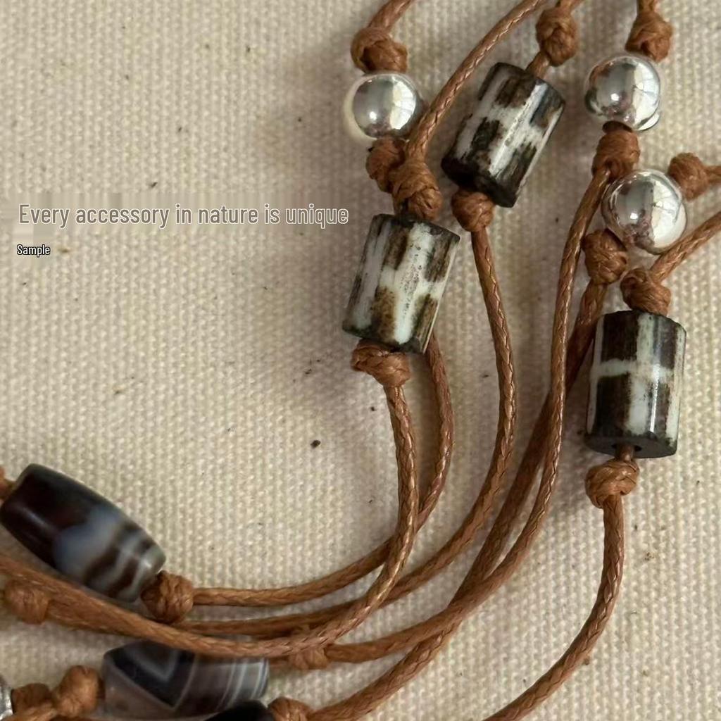 Серебряный кулон-подвеска с тотемом лошади из луговых трав S925 - Повседневная и универсальная цепочка для свитера